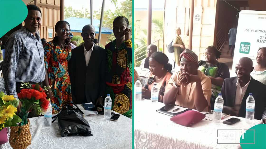 Students of Vetland Junior Grammar School attend a motivational pep talk as Lagos education officials urge them to sustain the school’s excellent BECE performance record.