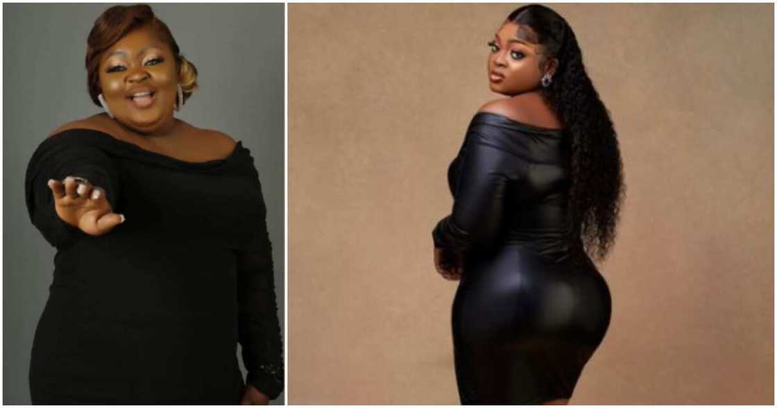 Eniola Badmus' transformation photos. Eniola Badmus' transformation photos.