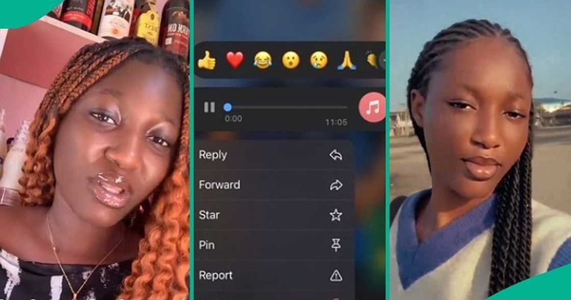 A Nigerian lady receives a disturbing voice note from her landlord after rejecting his proposal in a viral TikTok video. A Nigerian lady receives a disturbing voice note from her landlord after rejecting his proposal in a viral TikTok video.