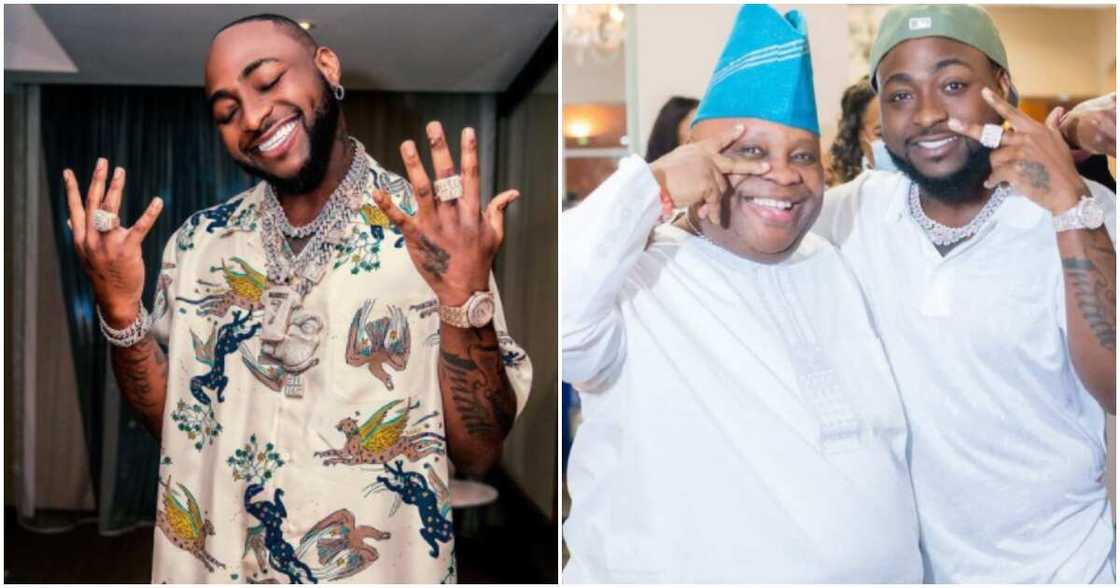 Nigerian singer Davido and his uncle Senator Adeleke