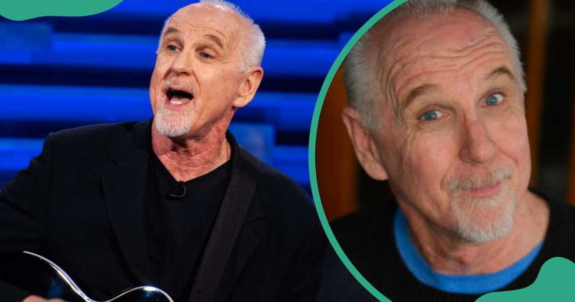 Paul Aldrich speaks (L). The comedian poses for a photo (R). Paul Aldrich speaks (L). The comedian poses for a photo (R).
