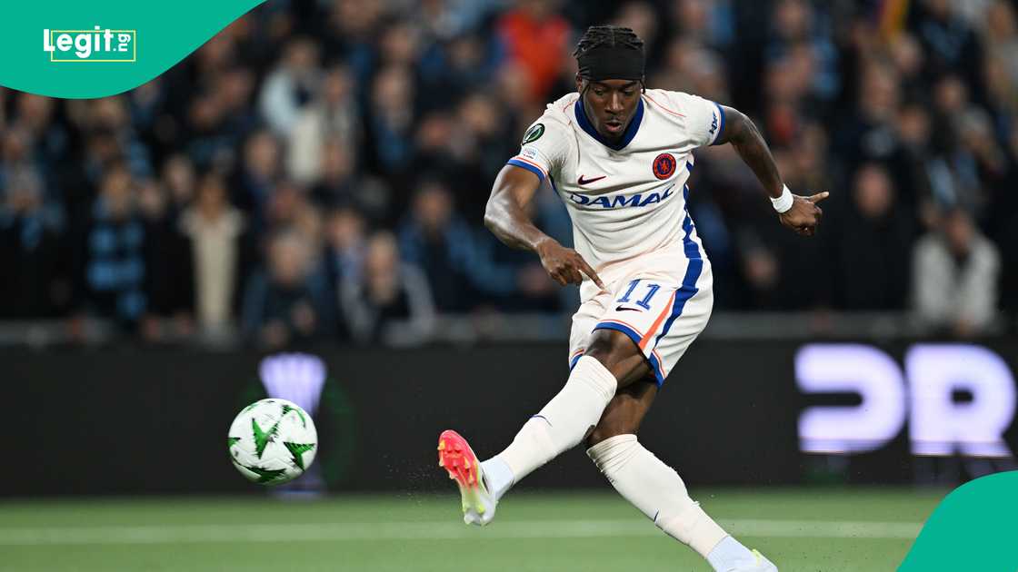 Noni Madueke, Chelsea, UEFA Conference League, Djurgarden. Noni Madueke, Chelsea, UEFA Conference League, Djurgarden.