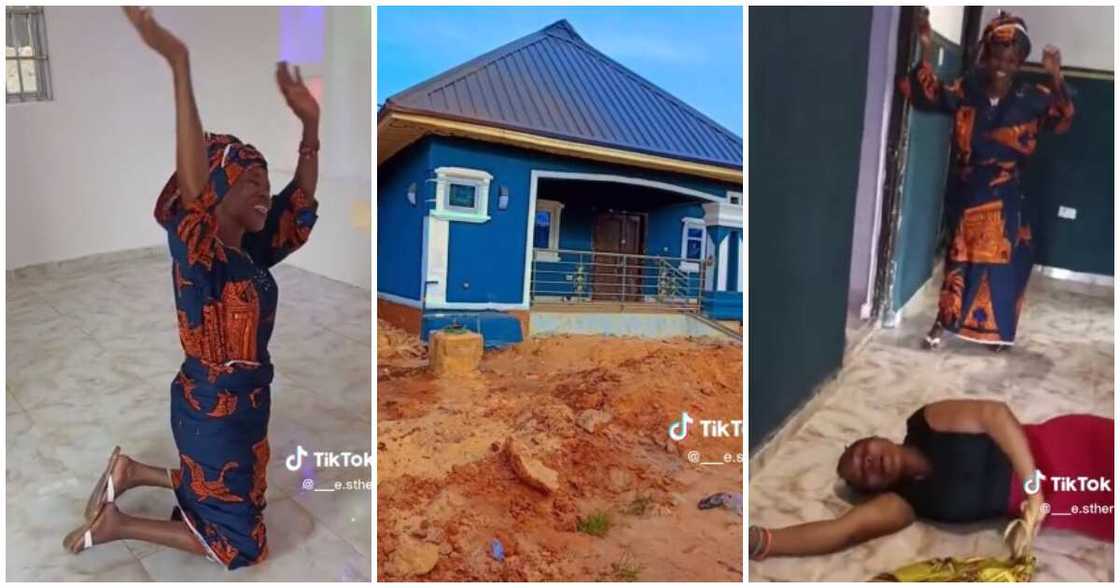 Son gifts mum a new house, mum dances for joy, Nigerian man gifts mum a house