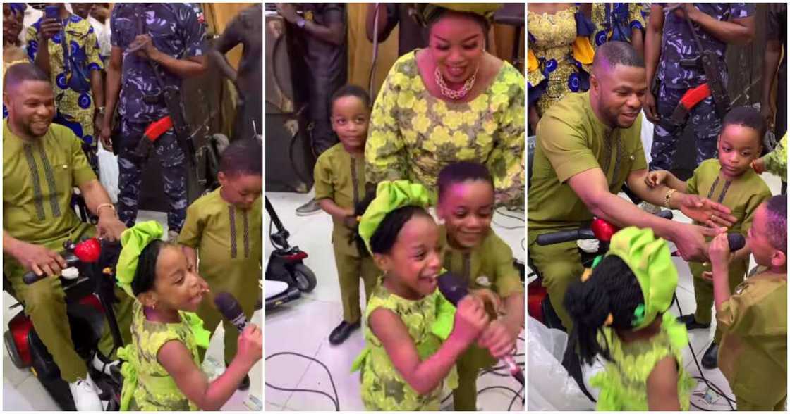 Yinka Ayefele's triplets singing at their fourth birthday party. Yinka Ayefele's triplets singing at their fourth birthday party.