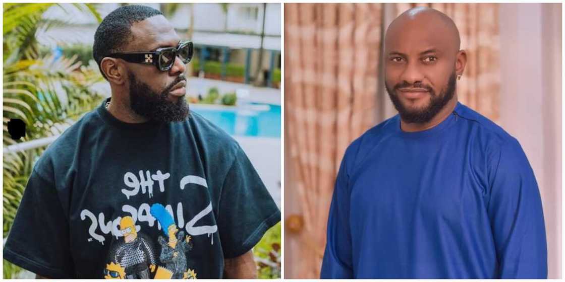 Photos of Timaya and Yul Edochie. Photos of Timaya and Yul Edochie.