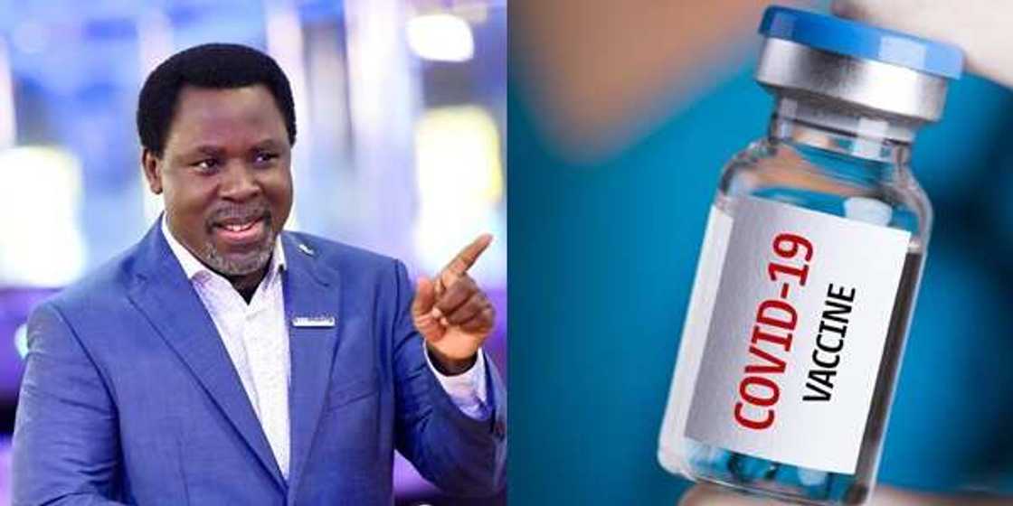 "There are conspiracy theories" TB Joshua releases new "prophesy" on COVID-19 vaccine "There are conspiracy theories" TB Joshua releases new "prophesy" on COVID-19 vaccine