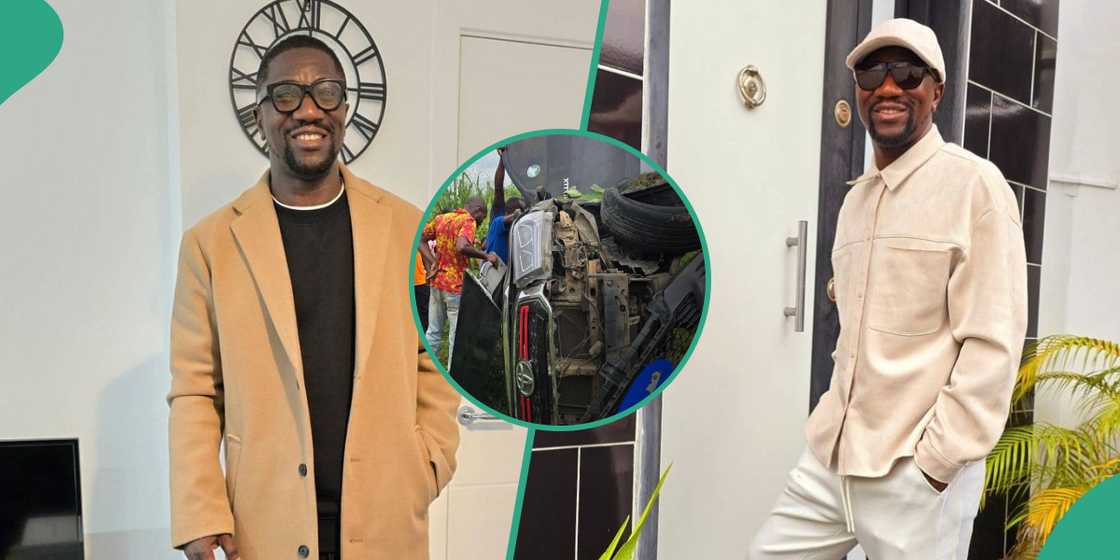 Comedian Ogusbaba survives car crash. Comedian Ogusbaba survives car crash.