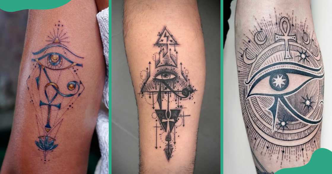 Eye of Horus and Ankh tattoo on the arms Eye of Horus and Ankh tattoo on the arms