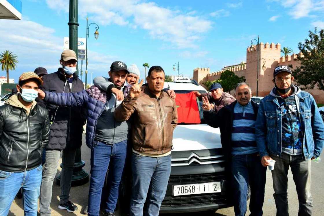 Moroccan taxi drivers strike to protest spiralling fuel coasts, in the capital Rabat, on March 7, 2022 Moroccan taxi drivers strike to protest spiralling fuel coasts, in the capital Rabat, on March 7, 2022