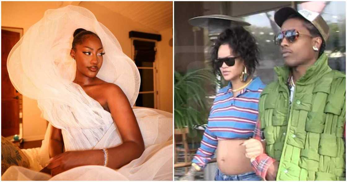 Rihanna and ASAP Rocky react to Tems' Oscars dress. Rihanna and ASAP Rocky react to Tems' Oscars dress.
