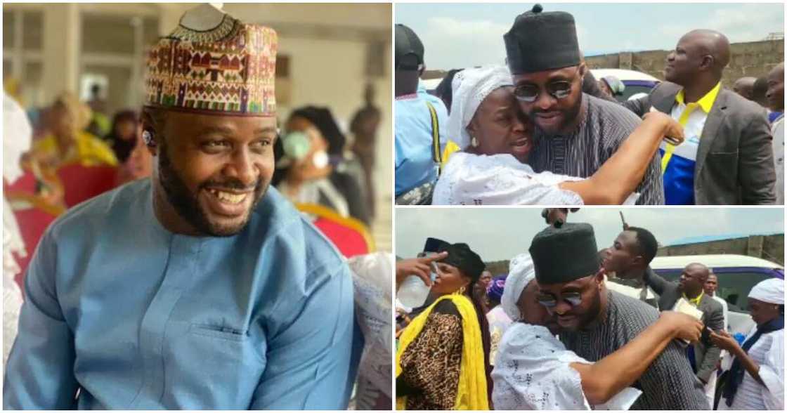 Actor Femi Adebayo and mother