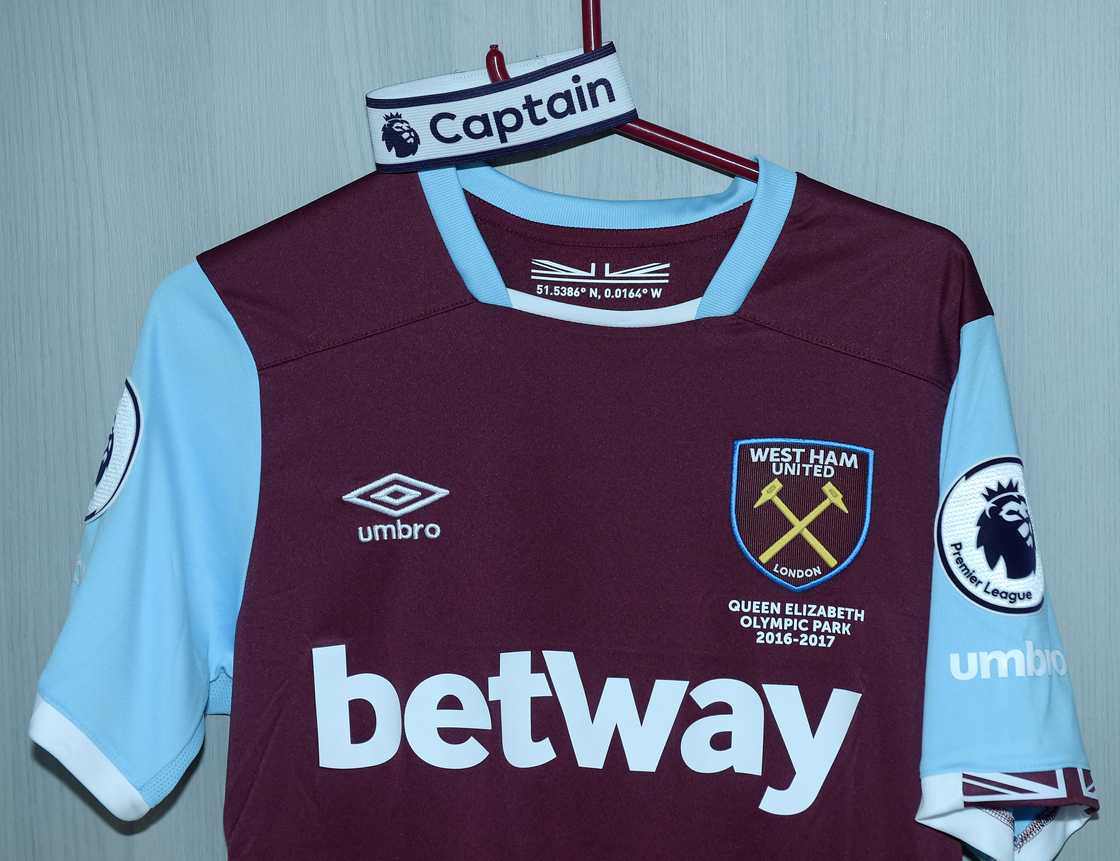General view of the West Ham United jersey at London Stadium General view of the West Ham United jersey at London Stadium