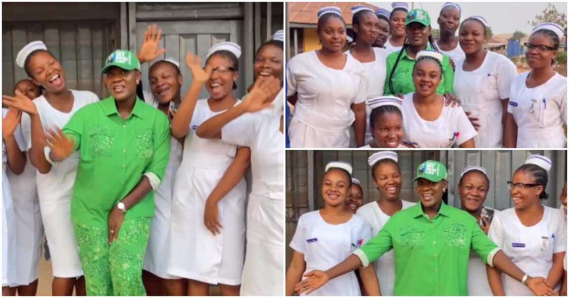 IWD 2023: Mercy Johnson with nurses