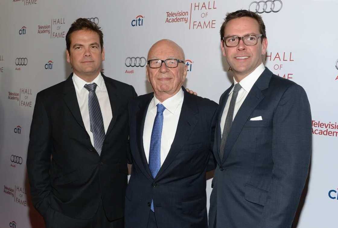 Lachlan Murdoch, Rupert Murdoch and James Murdoch shown in March 2014 Lachlan Murdoch, Rupert Murdoch and James Murdoch shown in March 2014