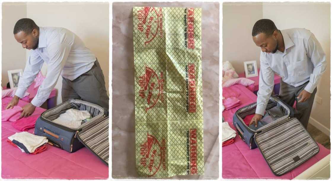 Man says he found a strange paper in his sister's bag. Man says he found a strange paper in his sister's bag.