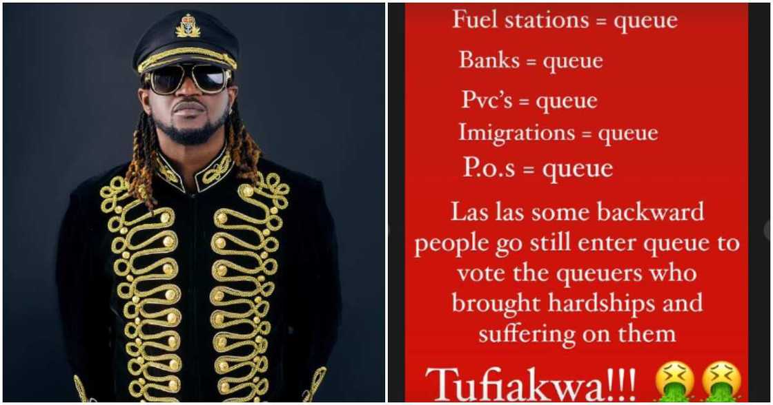 Paul PSquare complains about the many queues in Nigeria. Paul PSquare complains about the many queues in Nigeria.
