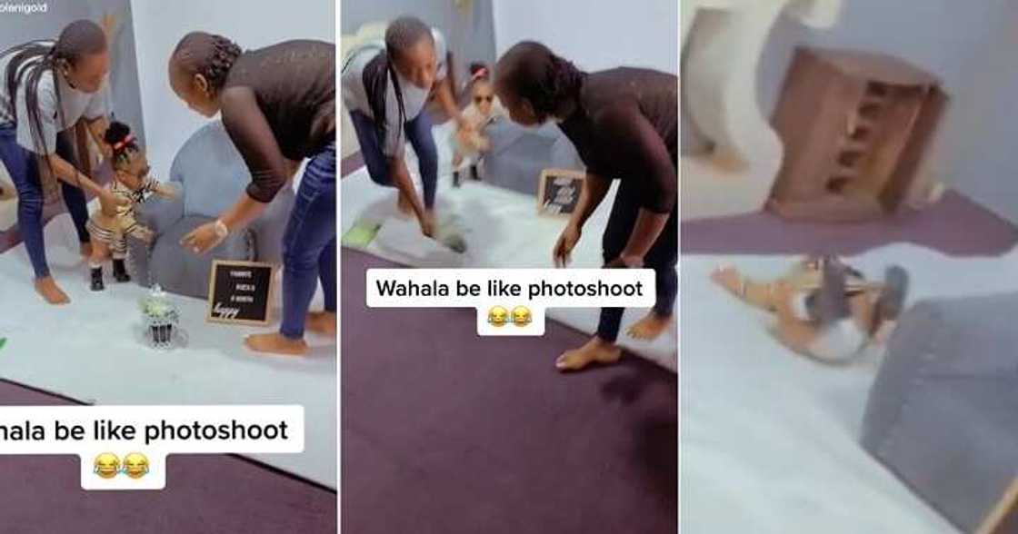 Baby falls during photoshoot Baby falls during photoshoot
