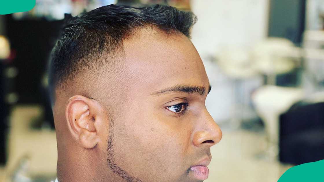 A man with a low-maintenance skin fade A man with a low-maintenance skin fade