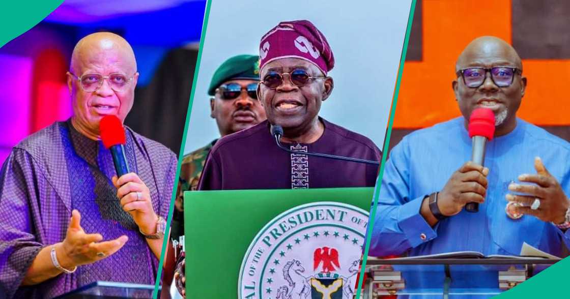 Gwamna Eno, Tinubu da Gwamna Oborevwori. Gwamna Eno, Tinubu da Gwamna Oborevwori.