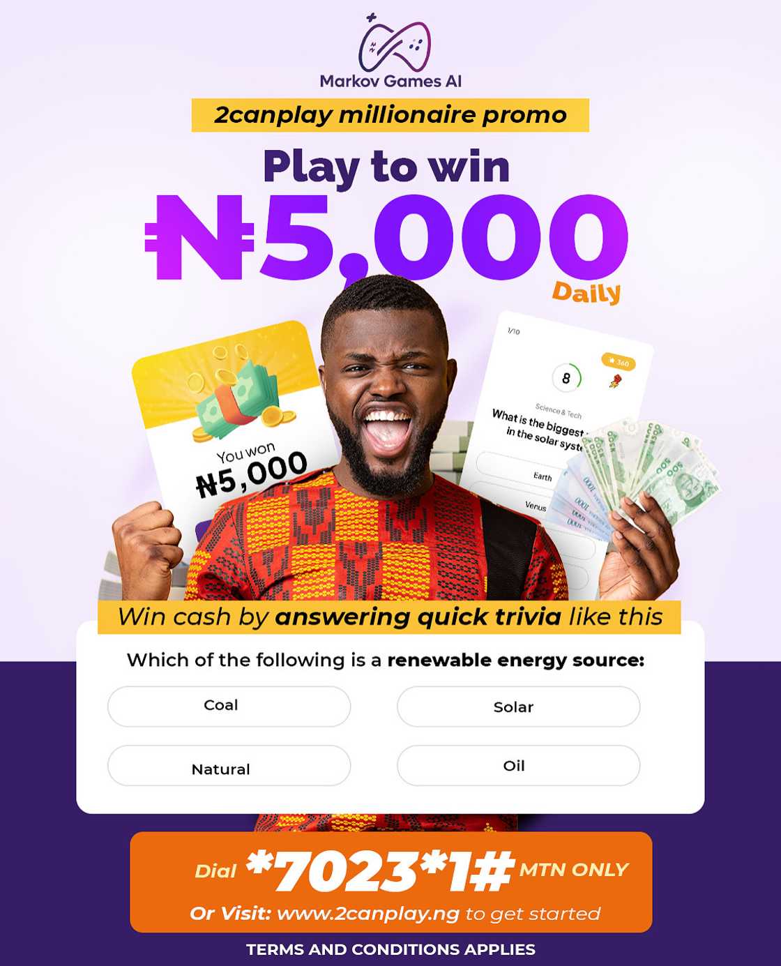 Markov Games’ millionaire promo is here to reward you for answering simple questions.
