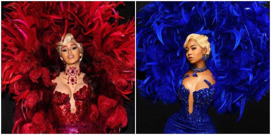 Photos of Cardi B and Lilian Afegbai. Photos of Cardi B and Lilian Afegbai.