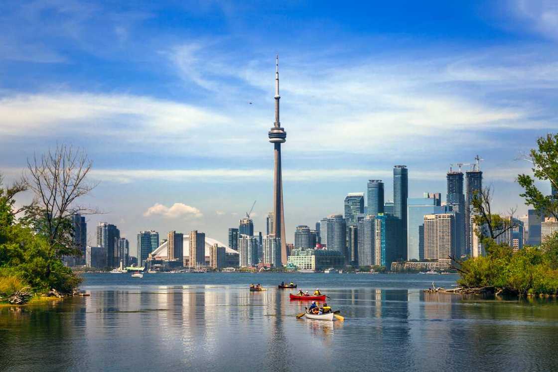A view of a lake in Ontario, Toronto, Canada A view of a lake in Ontario, Toronto, Canada