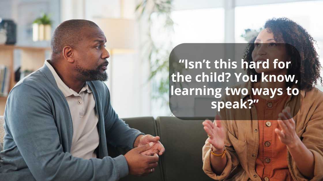 A man and his sister talking