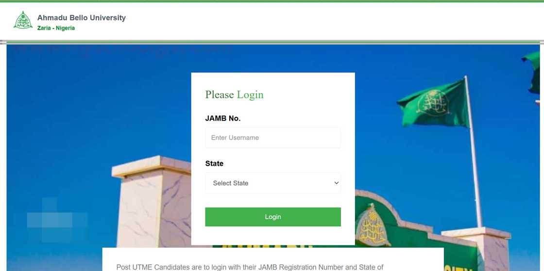 Ahmadu Bello University Post UTME entrance portal Ahmadu Bello University Post UTME entrance portal