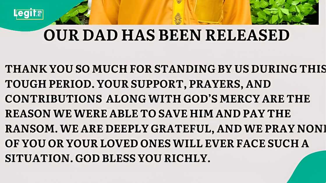 Lady posts photo of rescued father days after bandits took him Lady posts photo of rescued father days after bandits took him