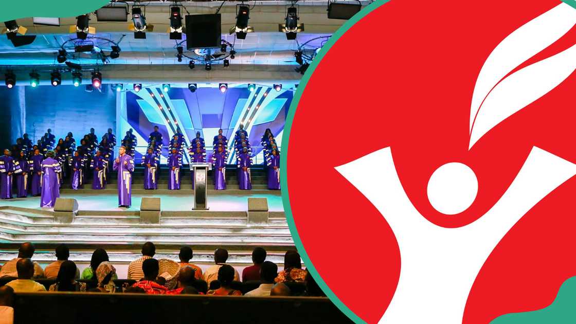 Daystar Christian Center during service and official church logo