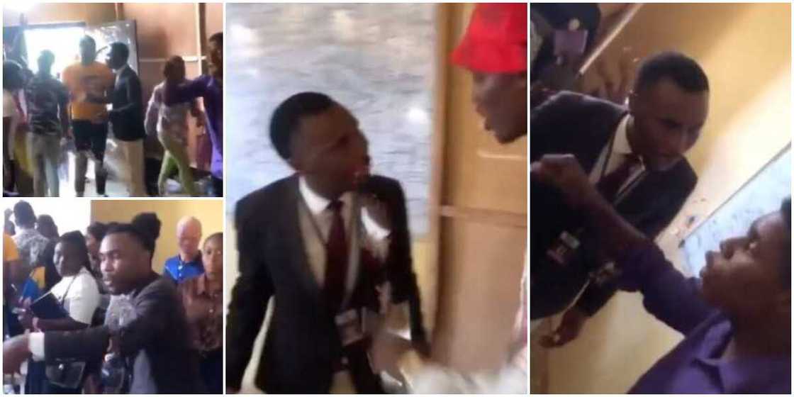 Video shows moment senior colleagues storm class where pastor told freshers to sow N20k as seeds, confront him in video Video shows moment senior colleagues storm class where pastor told freshers to sow N20k as seeds, confront him in video