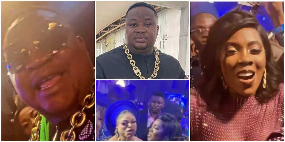 Cubana Chiefpriest attends Tiwa Savage's dad funeral. Cubana Chiefpriest attends Tiwa Savage's dad funeral.