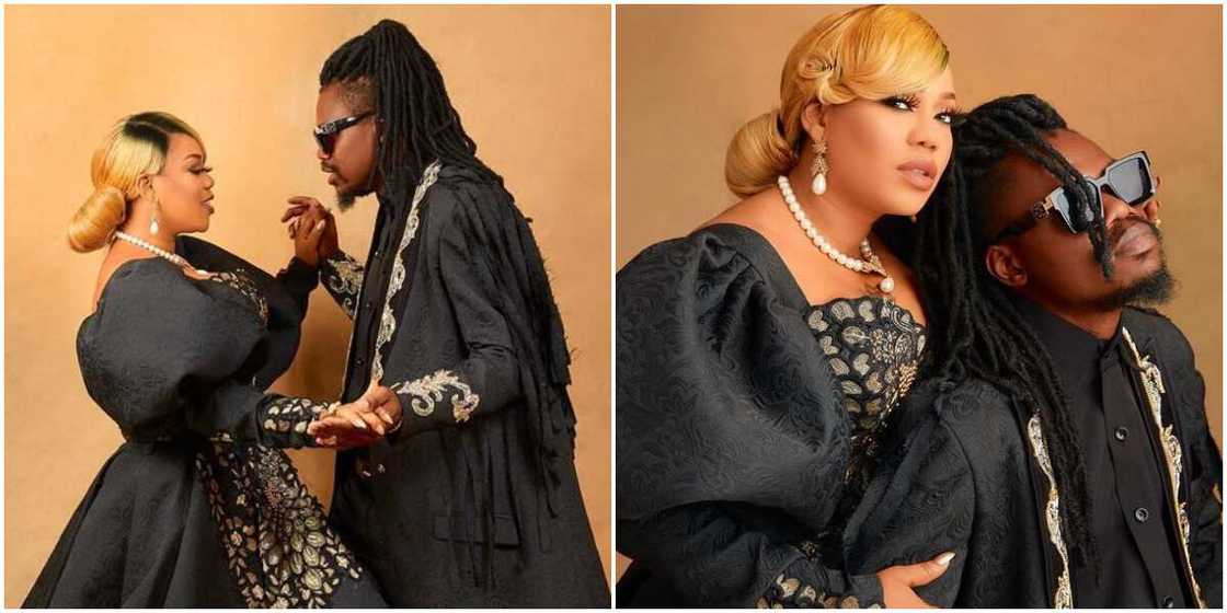 Toyin Lawani and her fiance