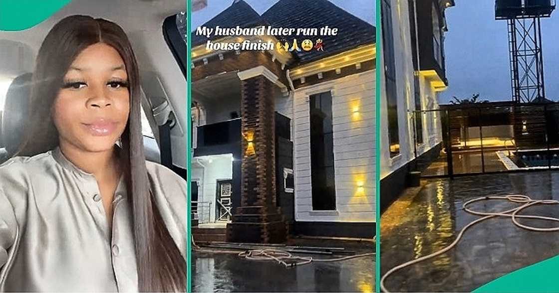 Proud wife shows off mansion her man built