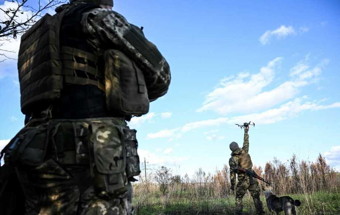 Ukrainian soldiers are using drone warfare in the Donbas Ukrainian soldiers are using drone warfare in the Donbas