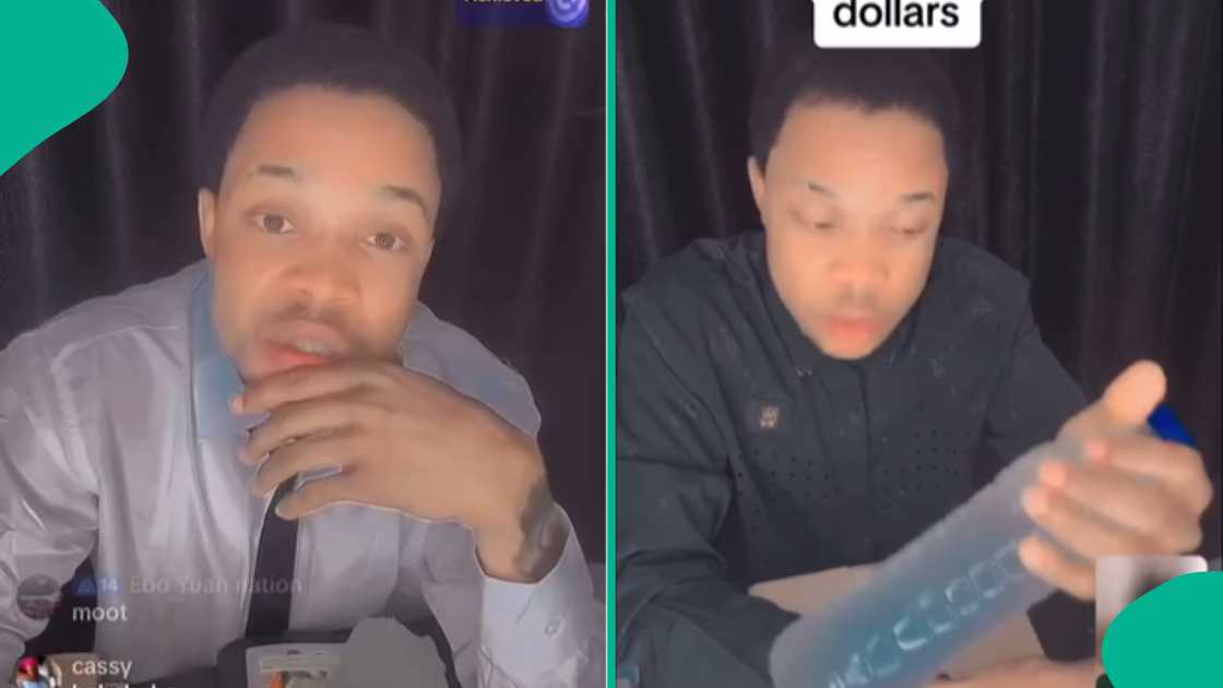 Pastor Eddy advertises his miracle water. Pastor Eddy advertises his miracle water.