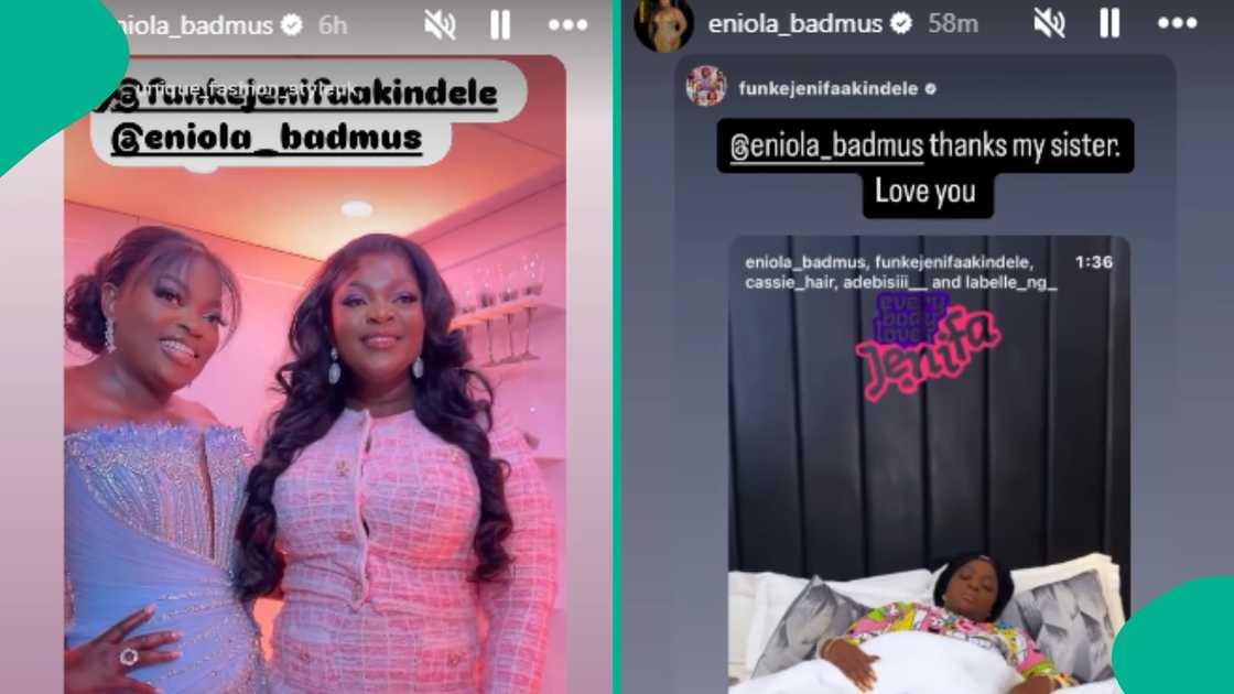 Funke Akindele and her former Bestie Eniola Badmus link up at Everybody Loves Jenifa premiere. Funke Akindele and her former Bestie Eniola Badmus link up at Everybody Loves Jenifa premiere.