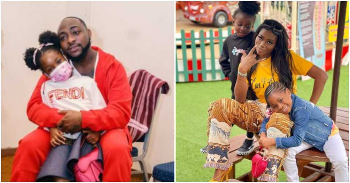 Davido's daughter Imade enters prayer mode for mother.