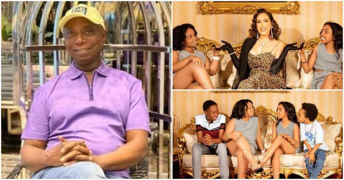 Billionaire Ned Nwoko and family