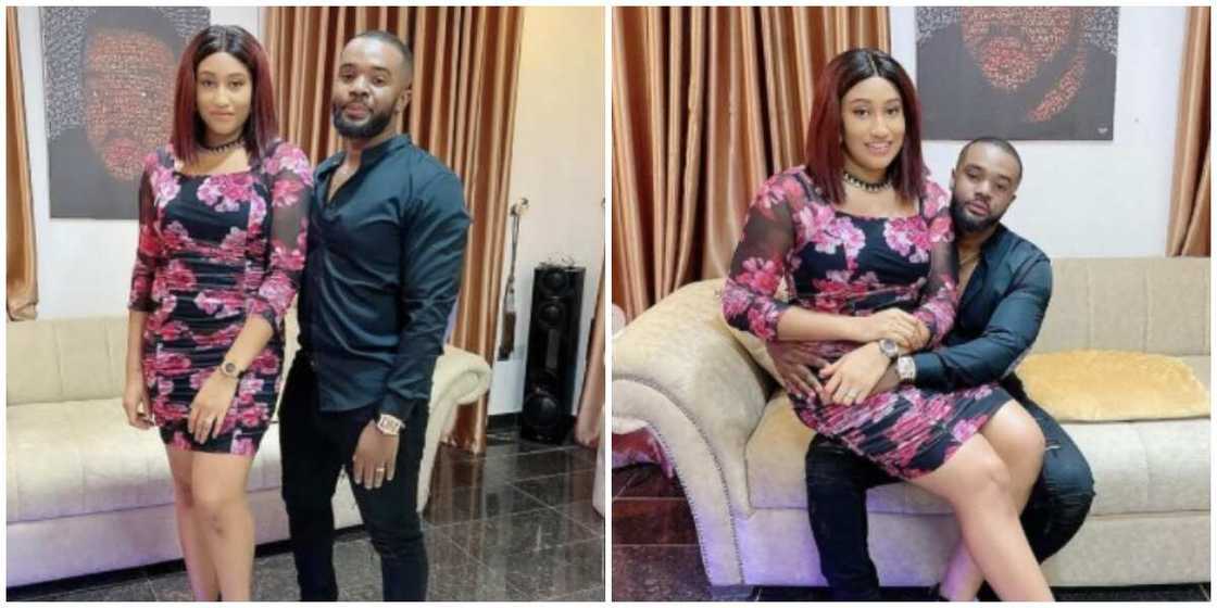 Photos of Williams Uchemba and his wife.
