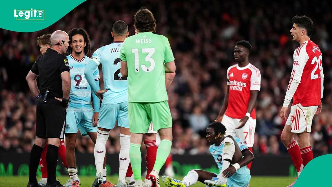 Paul Tierney, Kai Havertz, Premier League, Arsenal, Burnley, Emirates Stadium, London.