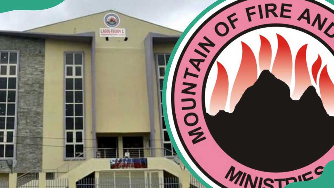 Mountain of Fire and Miracles Ministry church building and logo