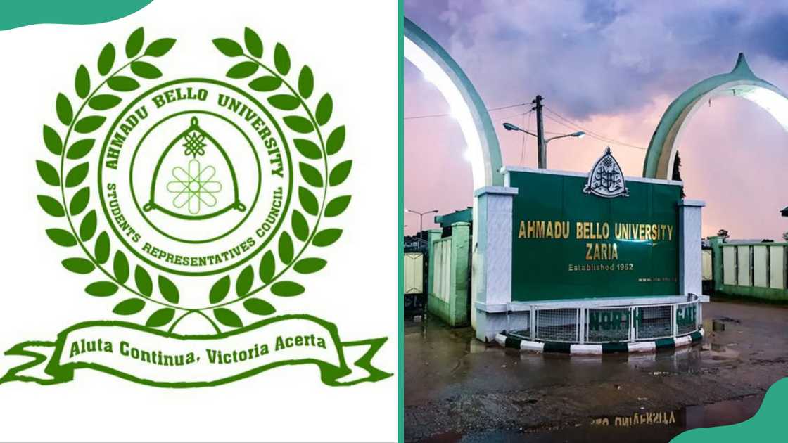 Ahmadu Bello University (ABU) logo and entrance gate