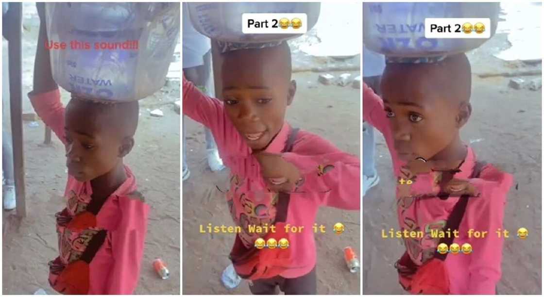 Photo of a Nigerian boy who hawks pure water.