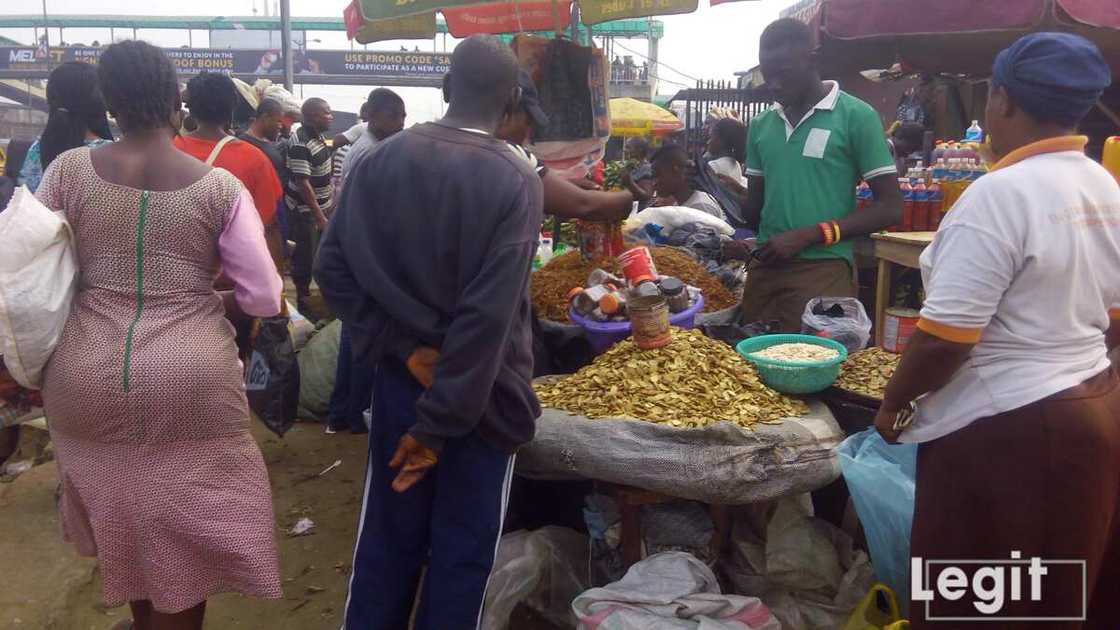 Despite the affordability of some goods at the market visited, sellers' lament slow pace of business. Photo credit: Esther Odili