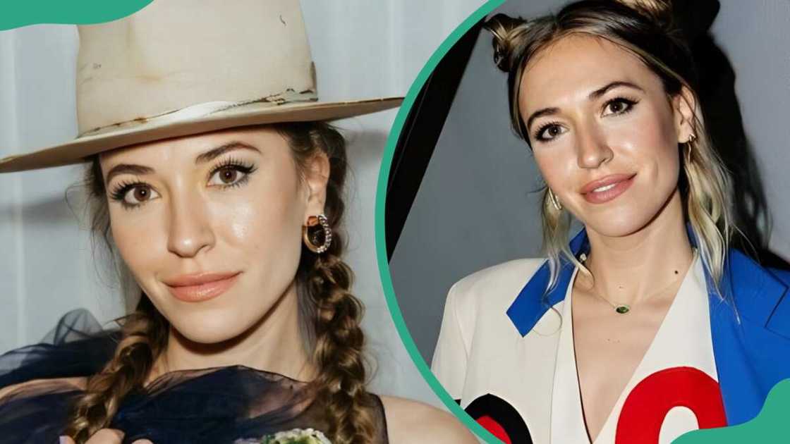 Lauren Daigle posing for a photo in a hat (L). The American singer in a multicoloured top (R) Lauren Daigle posing for a photo in a hat (L). The American singer in a multicoloured top (R)