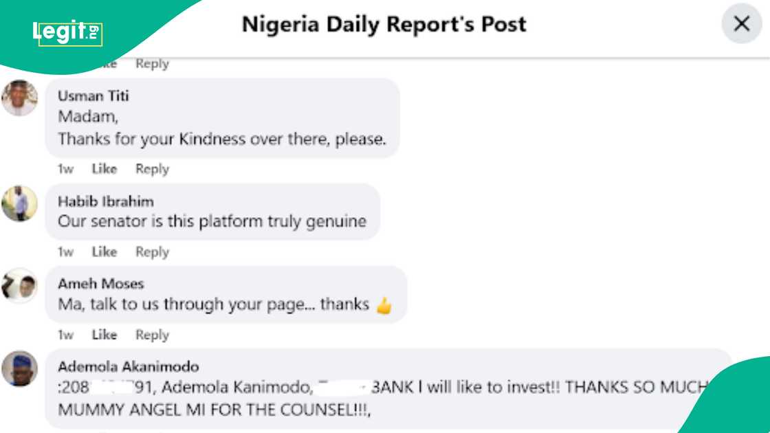 Legit.ng reviewed the comments on Facebook post to understand how users responded to a notable claim, with some commenters asking if it was true. Legit.ng reviewed the comments on Facebook post to understand how users responded to a notable claim, with some commenters asking if it was true.