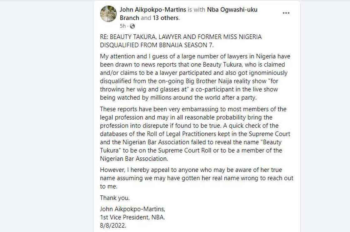 BBNaija star Beauty and NBA drama. BBNaija star Beauty and NBA drama.