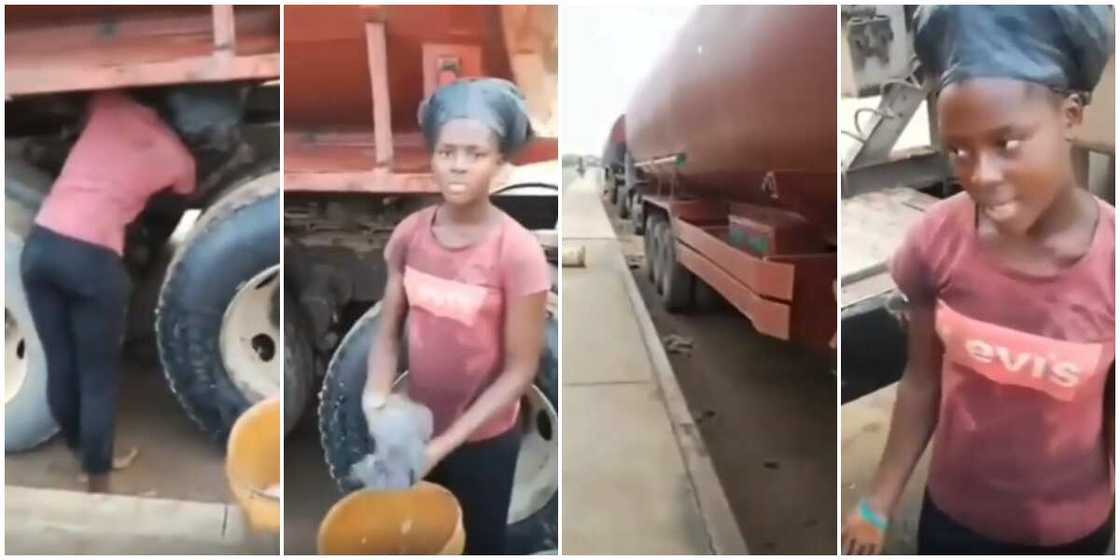 18-year-old Nigerian female student who washes tankers as hustle speaks in viral video 18-year-old Nigerian female student who washes tankers as hustle speaks in viral video