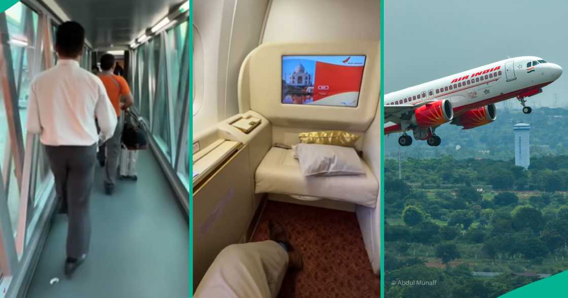 A man who took first-class flight on Air India shows what he saw inside the plane